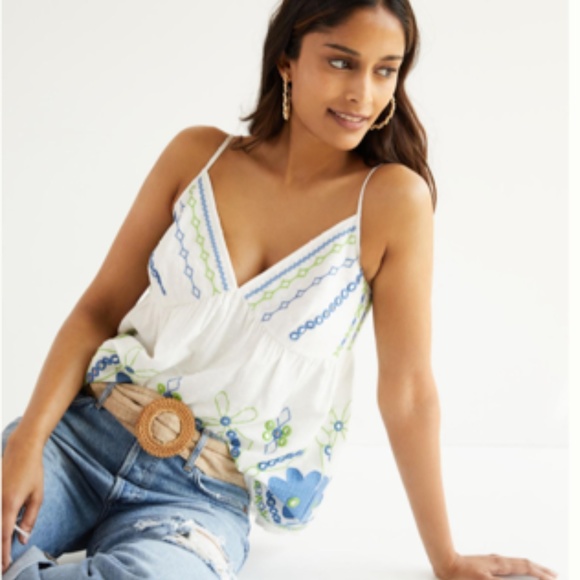 Anthropologie Jordan Eyelet Tank Top Size 8 - Picture 2 of 6